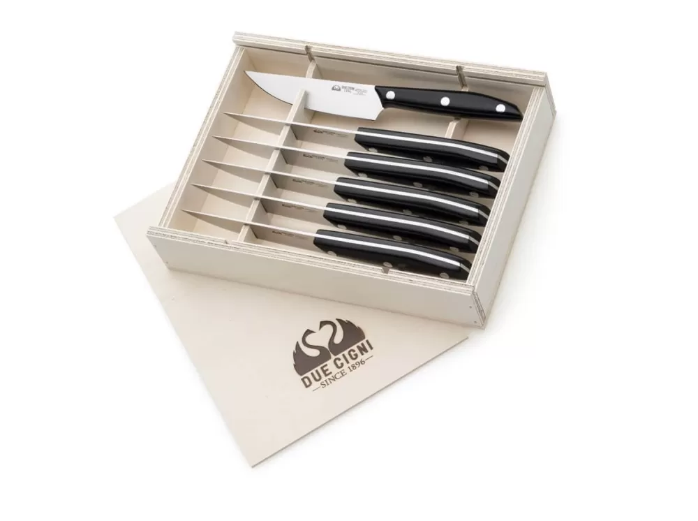 Due Cigni 1896 Steak Knife Set Pom Black> Steak Cutlery