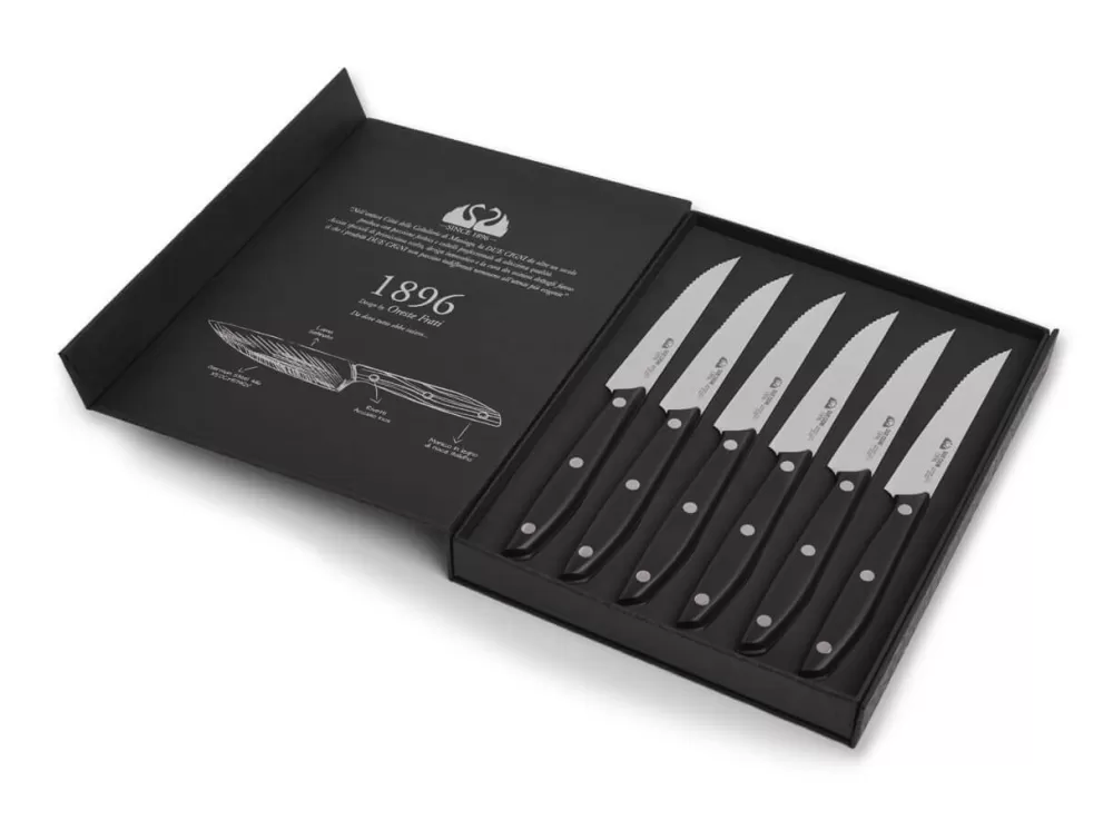 Due Cigni 1896 Steak Knife Set Pom Serrated> Steak Cutlery