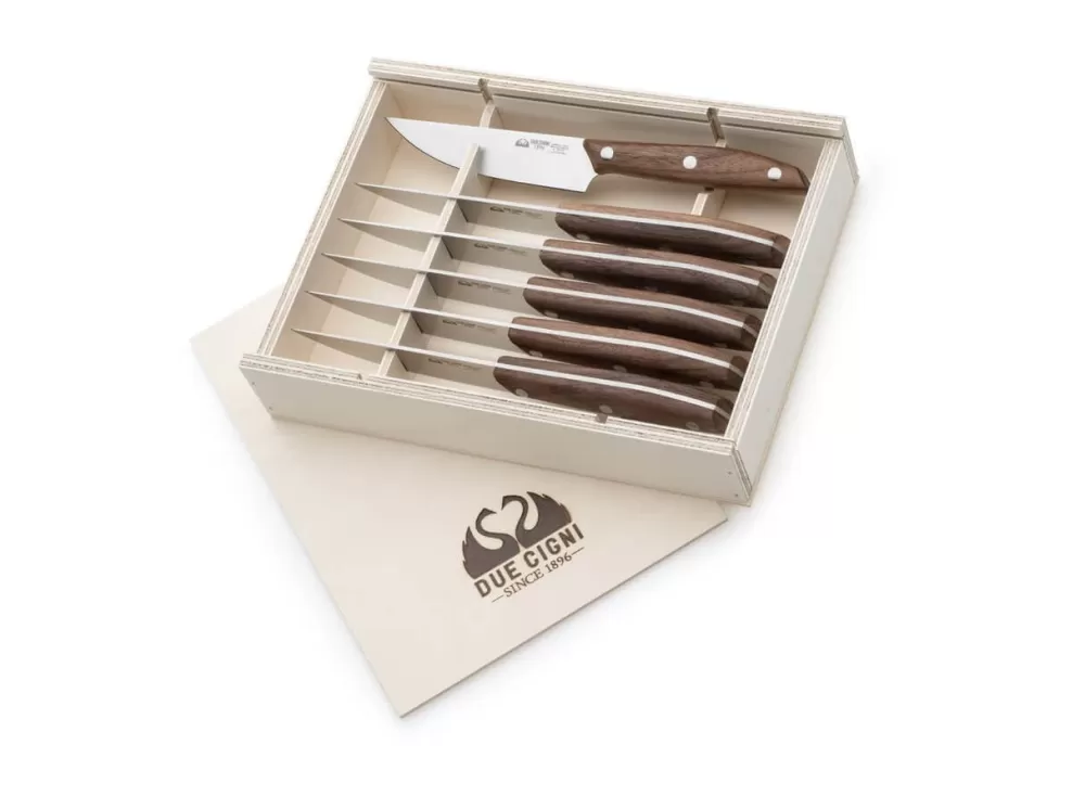 Due Cigni 1896 Steak Knife Set Walnut> Steak Cutlery