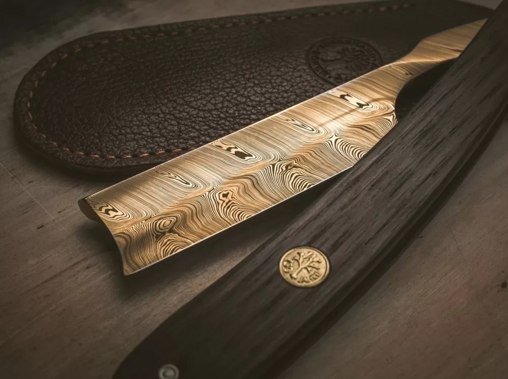 Böker Manufaktur Solingen Anniversary 150 Damascus Gold> Damascus Straight Razors