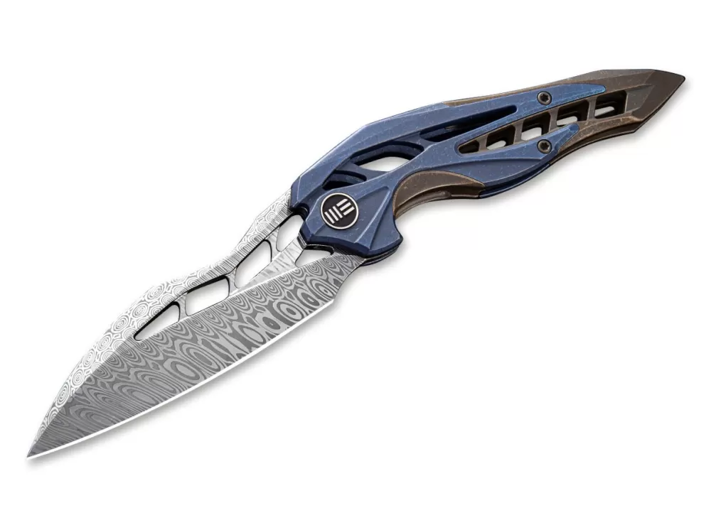 Best WE Knife Arrakis Damascus Blue