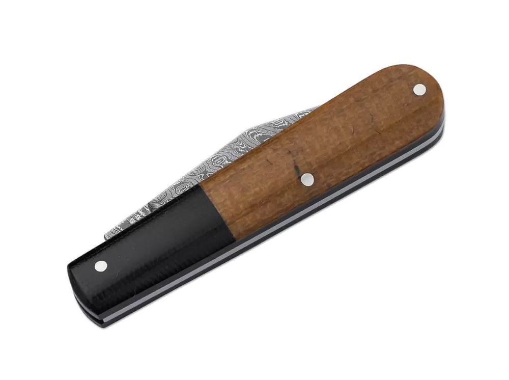 New Böker Manufaktur Solingen Barlow Integral Burlap Micarta Damast