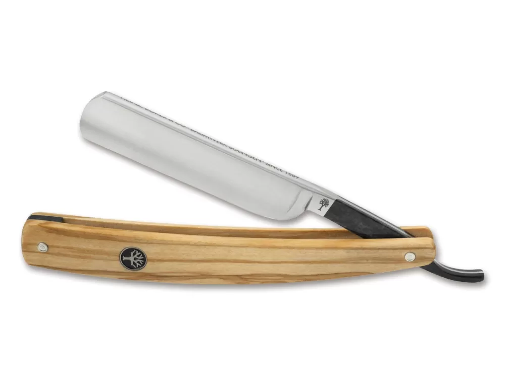 Böker Manufaktur Solingen Black Wood Scale Tang> Carbon Steel Straight Razors