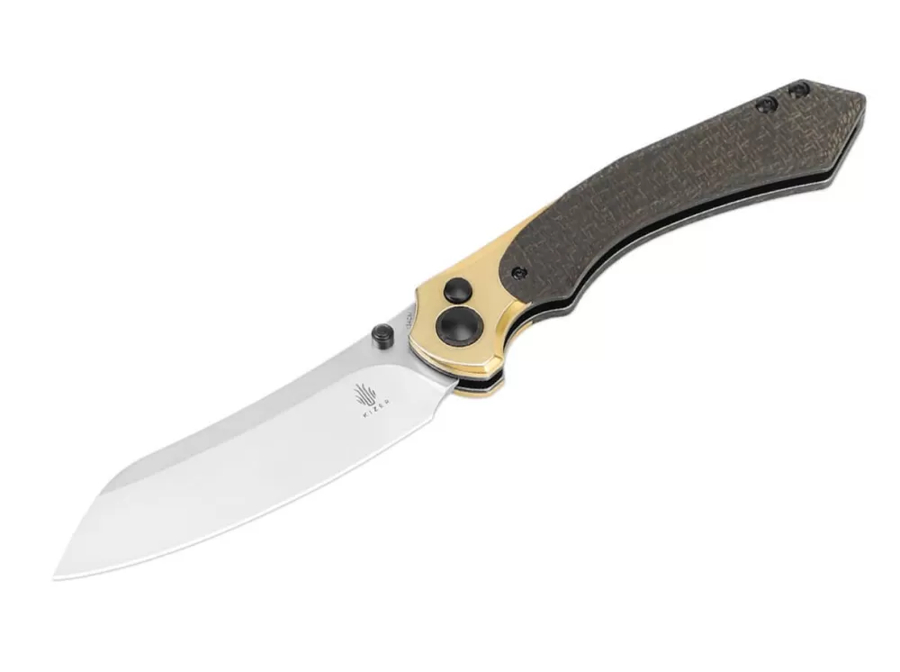 Clearance Kizer Clairvoyant 154Cm Brass Micarta Black