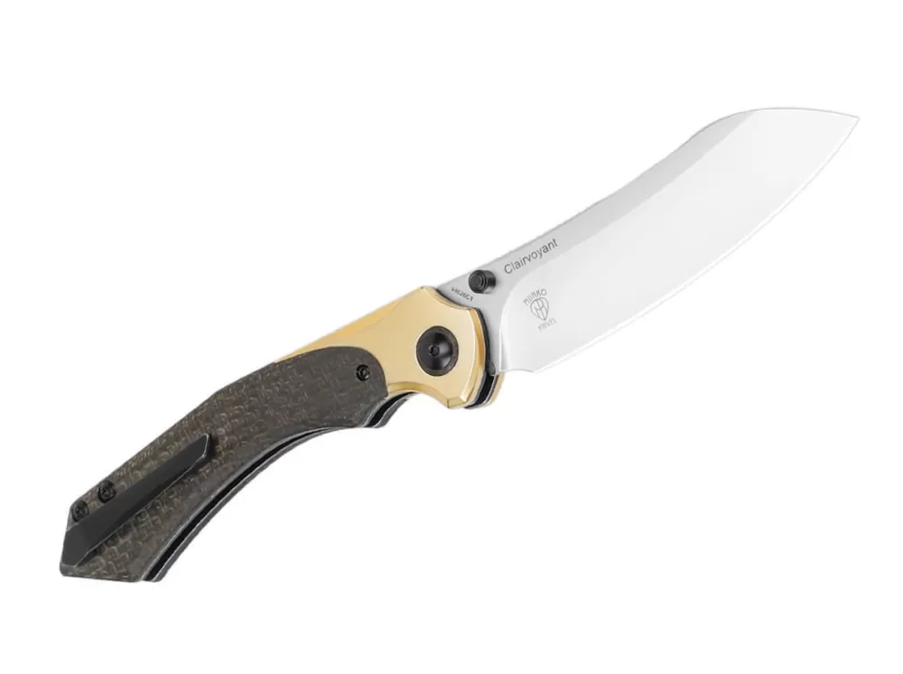 Clearance Kizer Clairvoyant 154Cm Brass Micarta Black