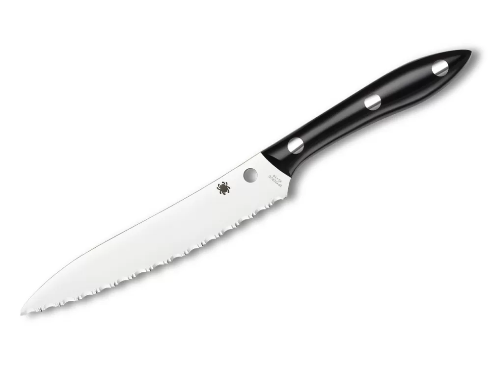 Spyderco Cook'S Knife Black Corian Serrated> Chef'S Knives