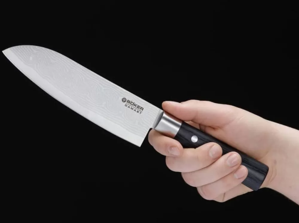 Böker Manufaktur Solingen Damascus Black Santoku> Santoku Knives