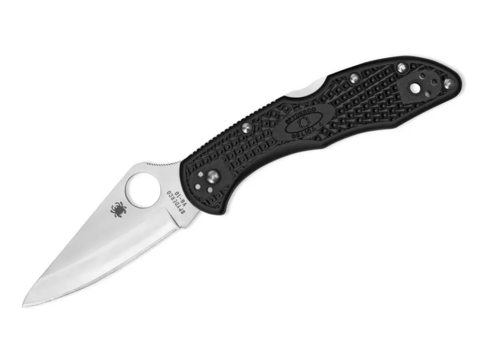 Outlet Spyderco Delica 4 Lightweight Black Plain