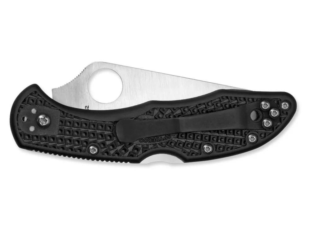 Outlet Spyderco Delica 4 Lightweight Black Plain