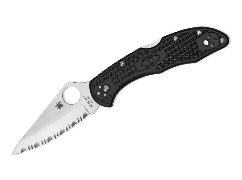 Best Sale Spyderco Delica 4 Lightweight Black Serrated