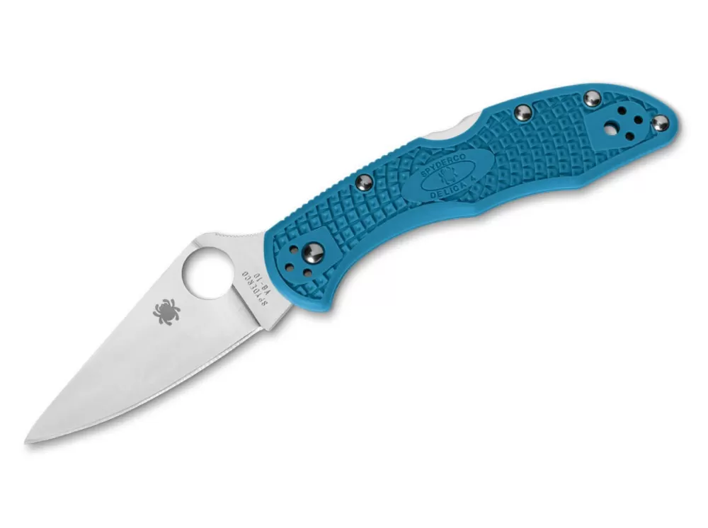 Outlet Spyderco Delica 4 Lightweight Flat Ground Blue