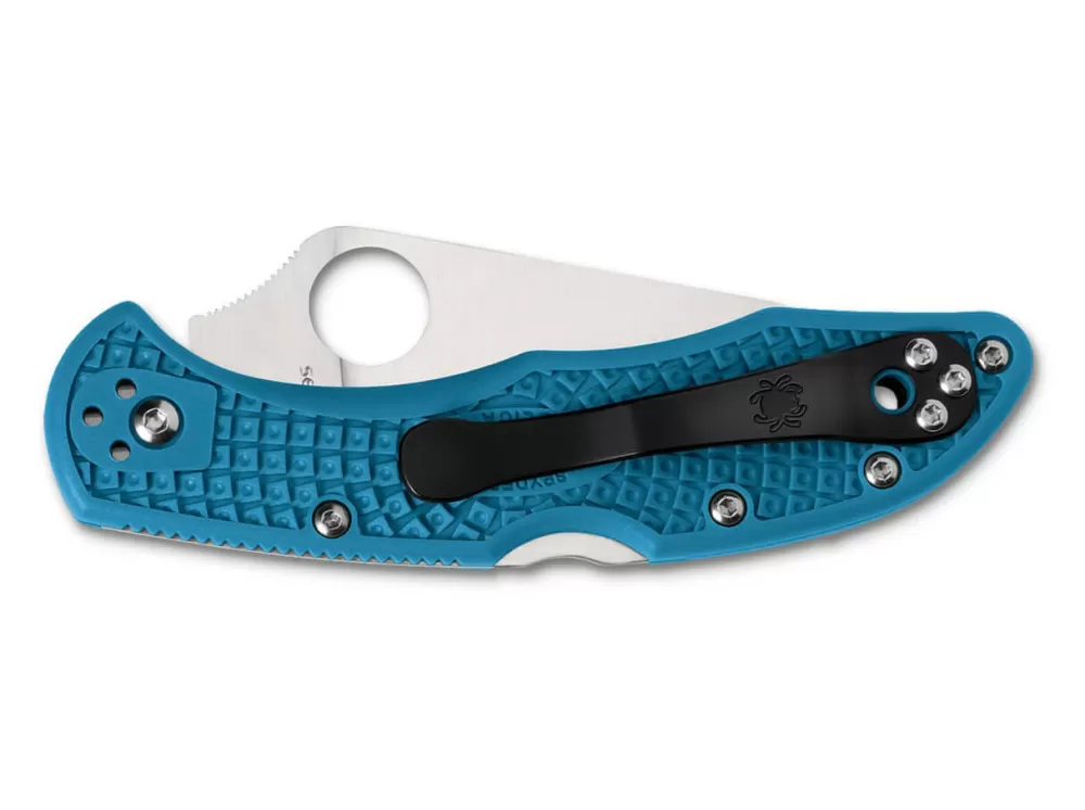 Outlet Spyderco Delica 4 Lightweight Flat Ground Blue