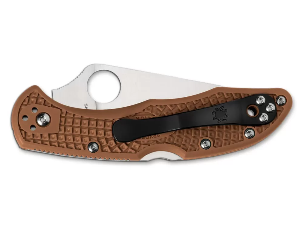 Online Spyderco Delica 4 Lightweight Flat Ground Brown