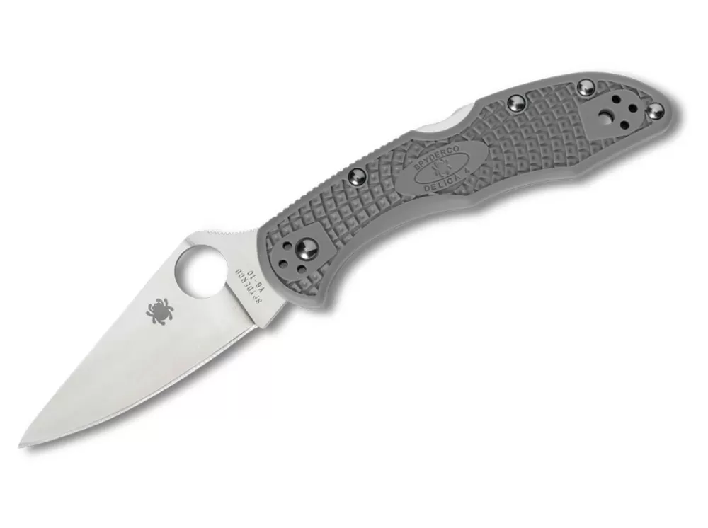 Shop Spyderco Delica 4 Lightweight Flat Ground Gray