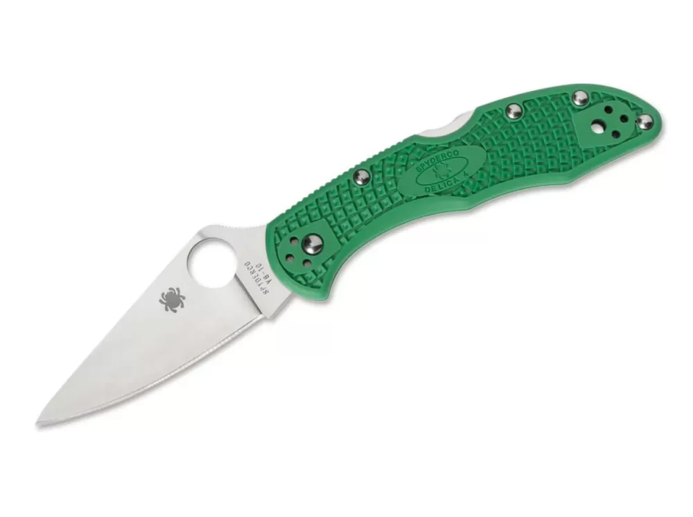 Discount Spyderco Delica 4 Lightweight Flat Ground Green