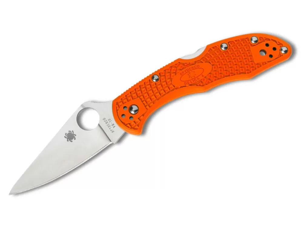 Cheap Spyderco Delica 4 Lightweight Flat Ground Orange