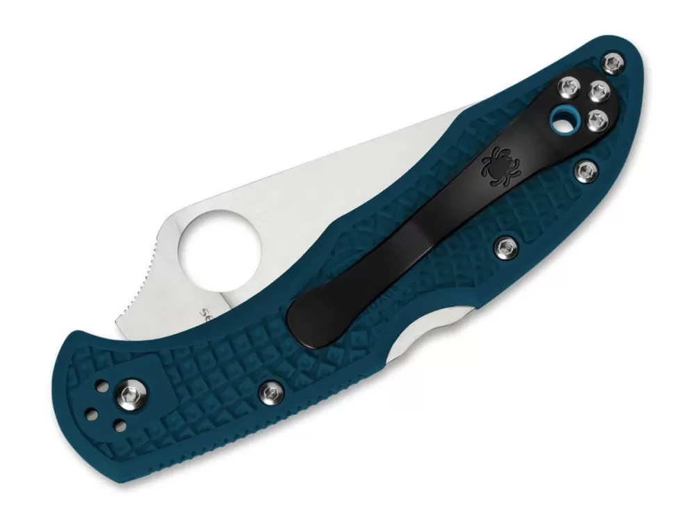 Best Sale Spyderco Delica 4 Lightweight K390 Serrated Blue