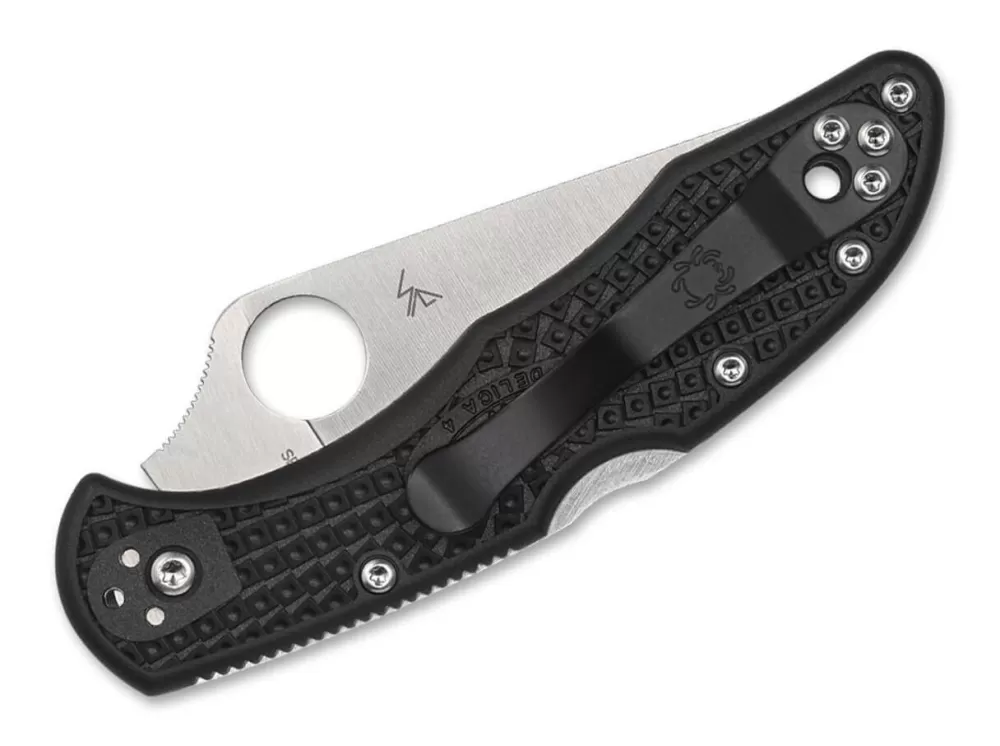 Hot Spyderco Delica 4 Lightweight Thin Blue Line Combination