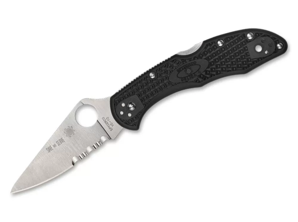 Outlet Spyderco Delica 4 Lightweight Thin Red Line Combination