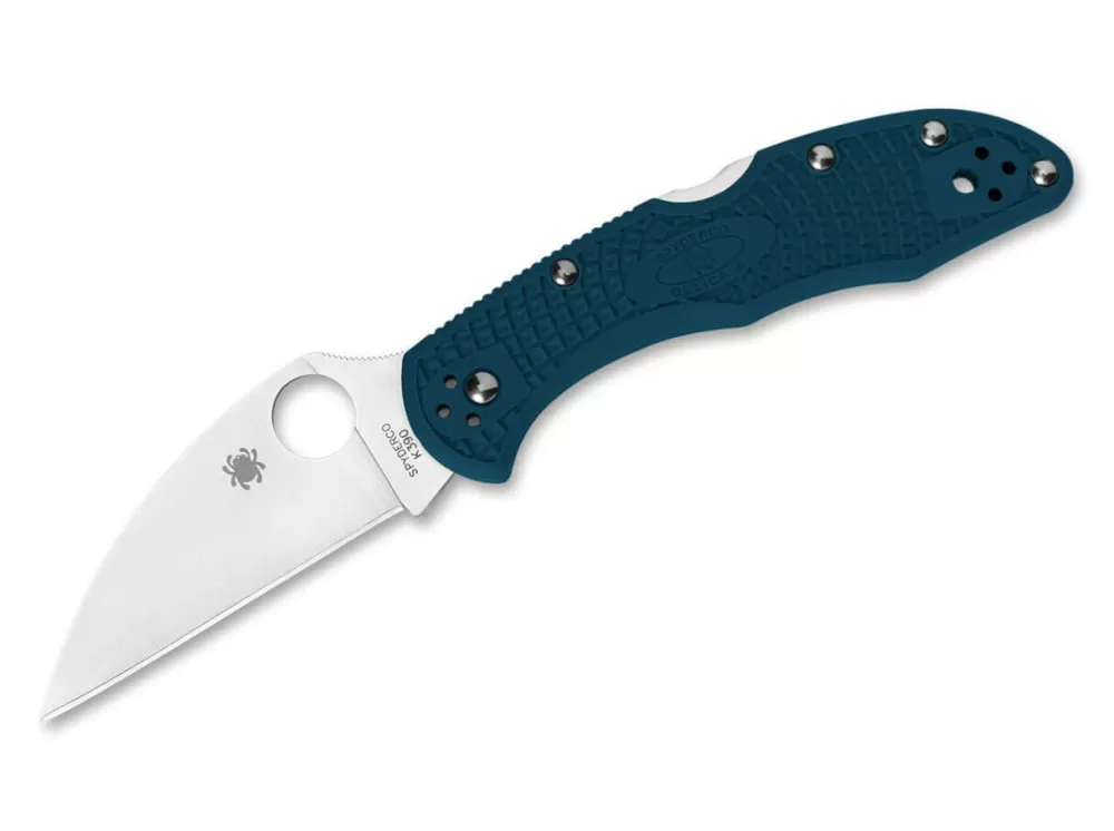 Cheap Spyderco Delica 4 Lightweight Wharncliffe K390 Blue