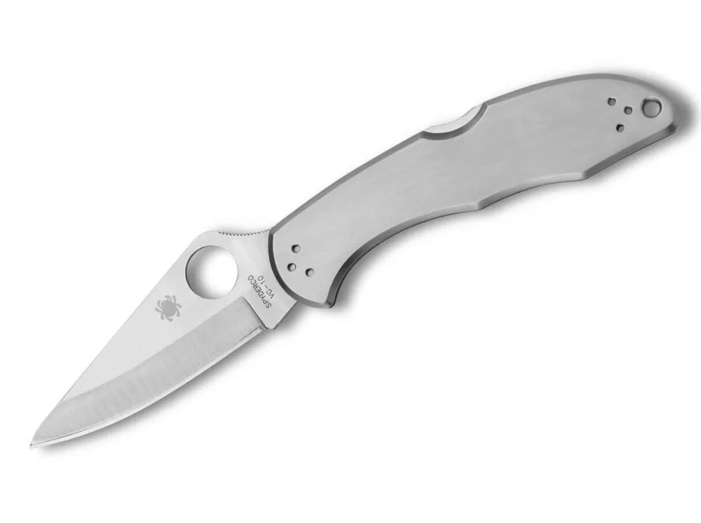 Shop Spyderco Delica 4 Stainless Steel Plain