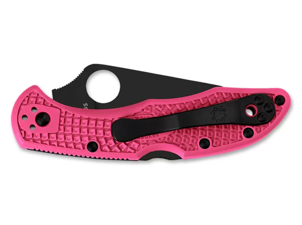 Flash Sale Spyderco Delica Pink Heels Black Blade