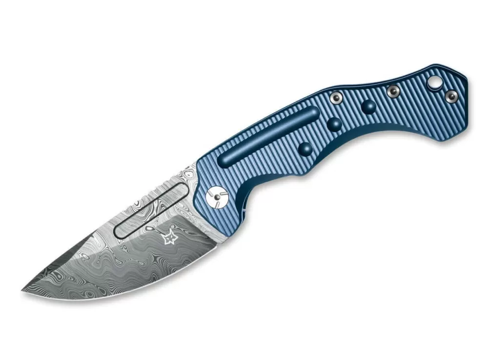 Cheap Fox Knives Desert Fox Damascus Blue