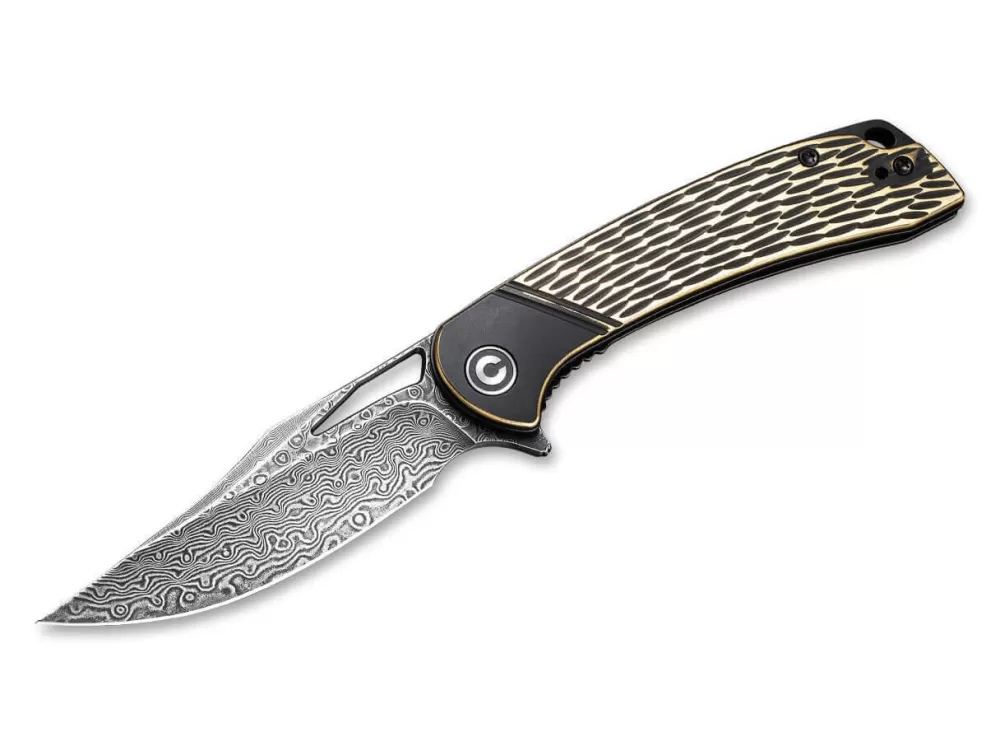 Fashion CIVIVI Dogma Damascus Brass Black