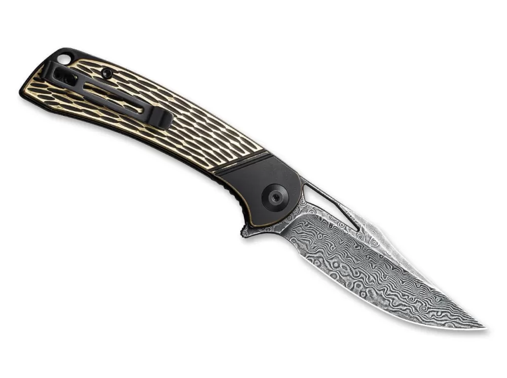 Fashion CIVIVI Dogma Damascus Brass Black