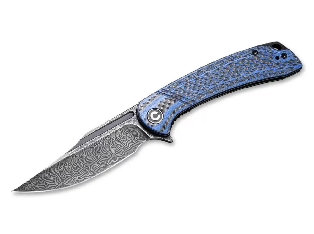 Clearance CIVIVI Dogma Damascus Carbon Blue