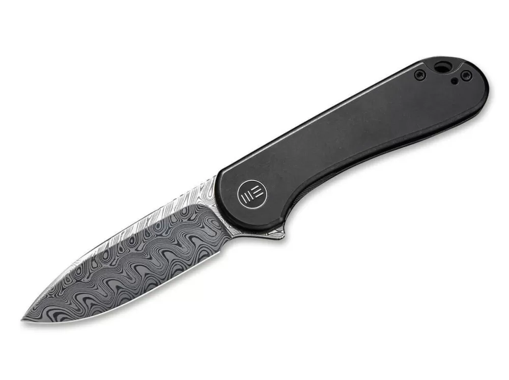 Flash Sale WE Knife Elementum Damascus Titanium Black