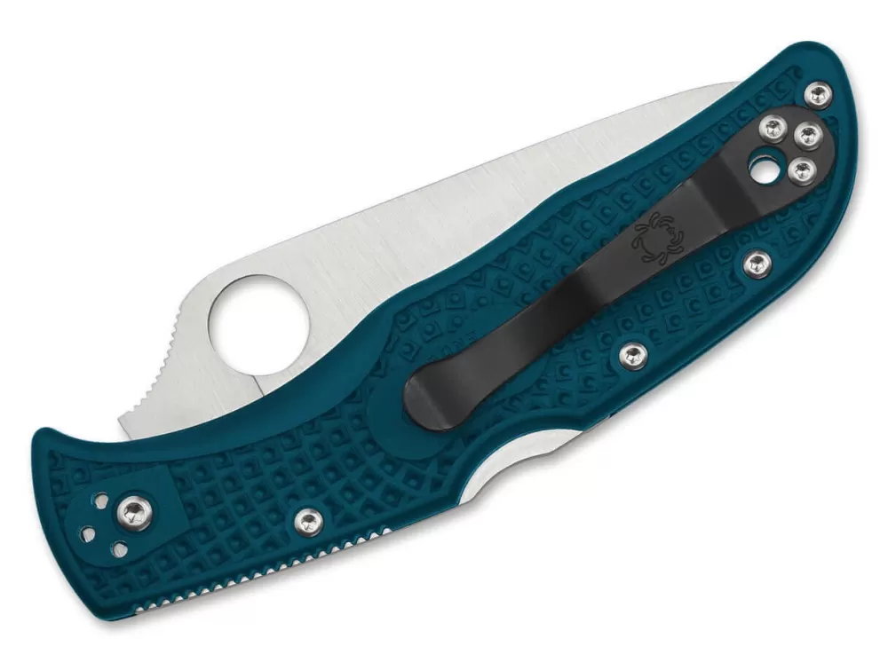 Best Sale Spyderco Endela Lightweight K390 Serrated Blue