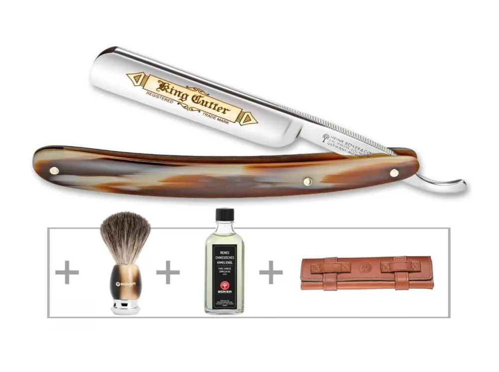 Böker Manufaktur Solingen Gift Set Premium Horn> 5/8" Straight Razors