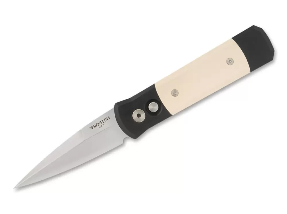 New Pro-Tech Godson Tuxedo Ivory Micarta