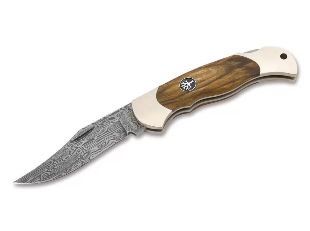 Clearance Böker Manufaktur Solingen Junior Scout Curly Birch Brown Damascus