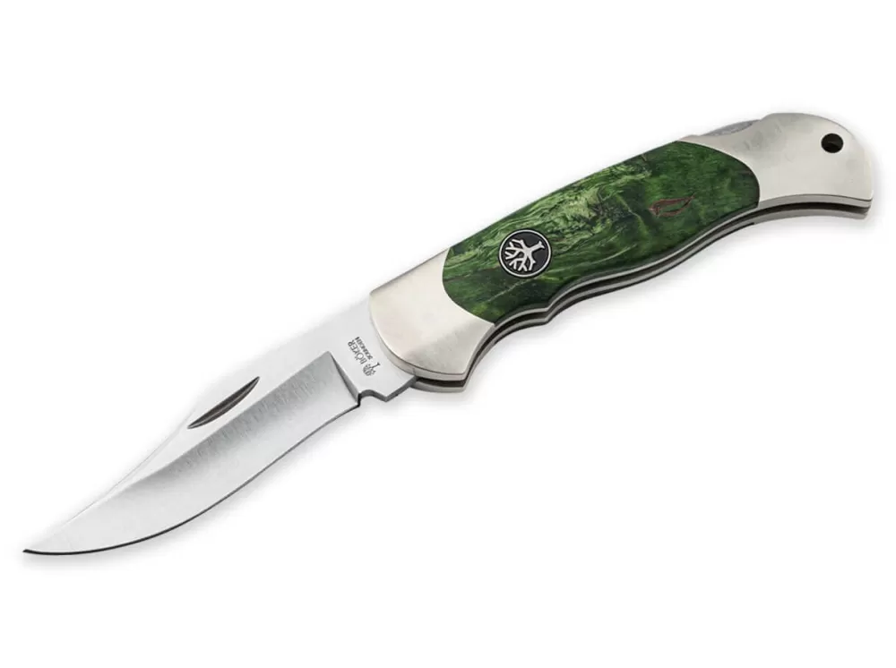 Sale Böker Manufaktur Solingen Junior Scout Maserbirke Green