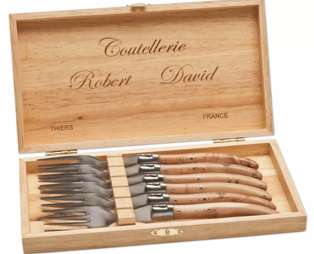 Robert David Juniper Steak Fork Set> Steak Cutlery