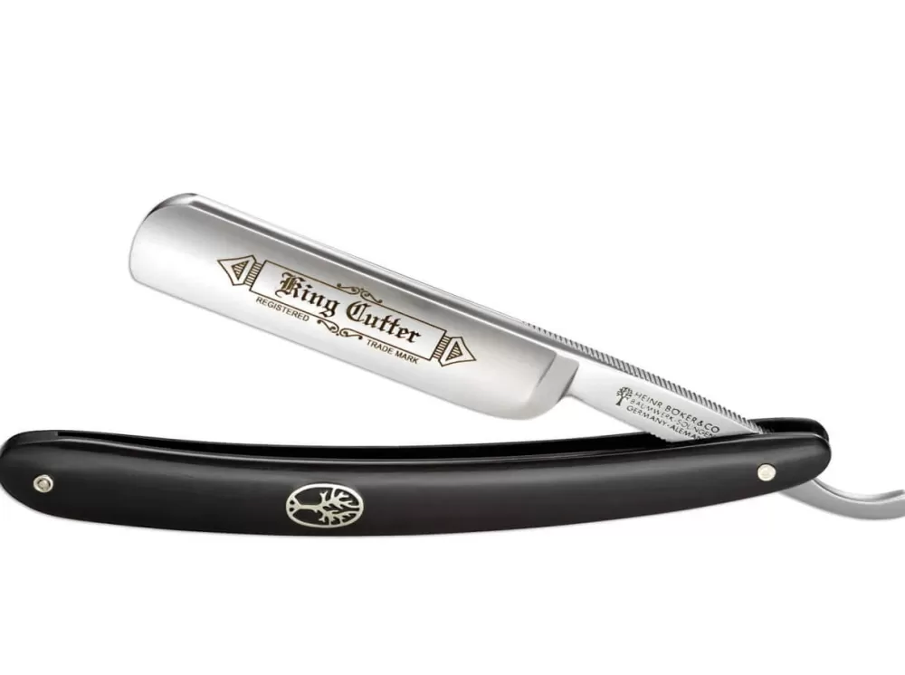 Böker Manufaktur Solingen King Cutter Black> Carbon Steel Straight Razors