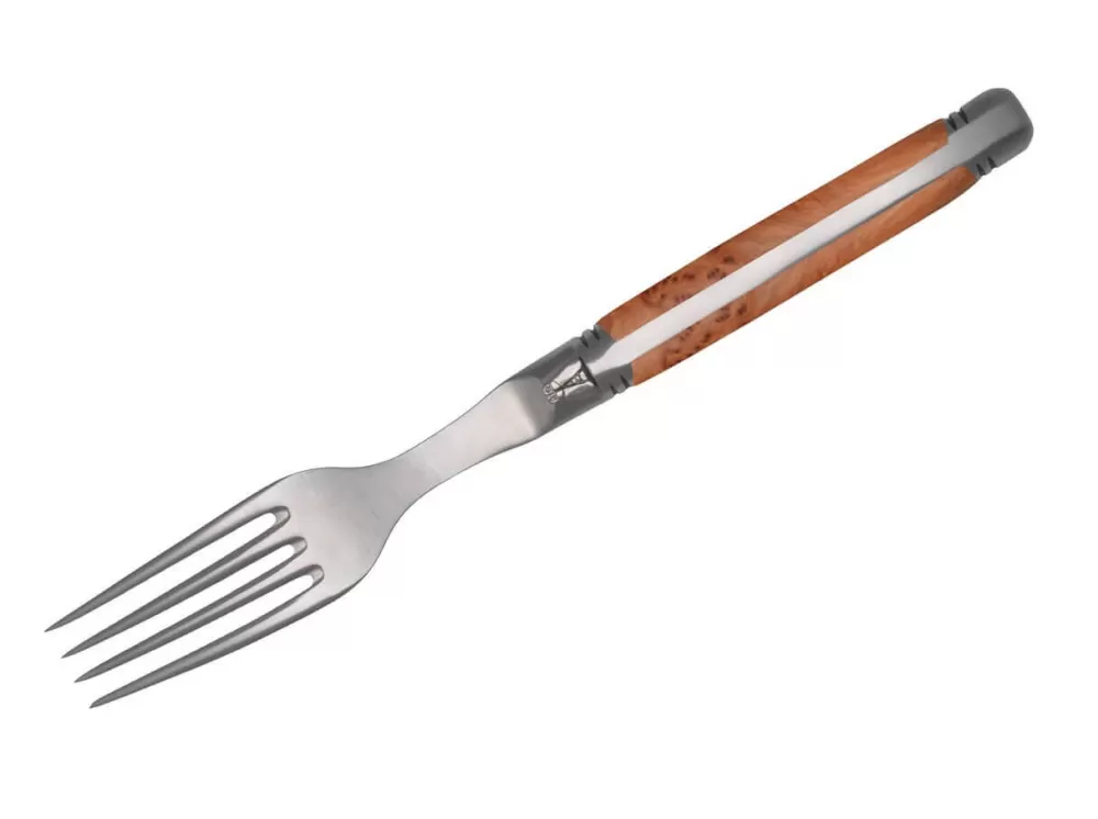 Goyon-Chazeau Laguiole Steak Fork Juniper Wood> Steak Cutlery