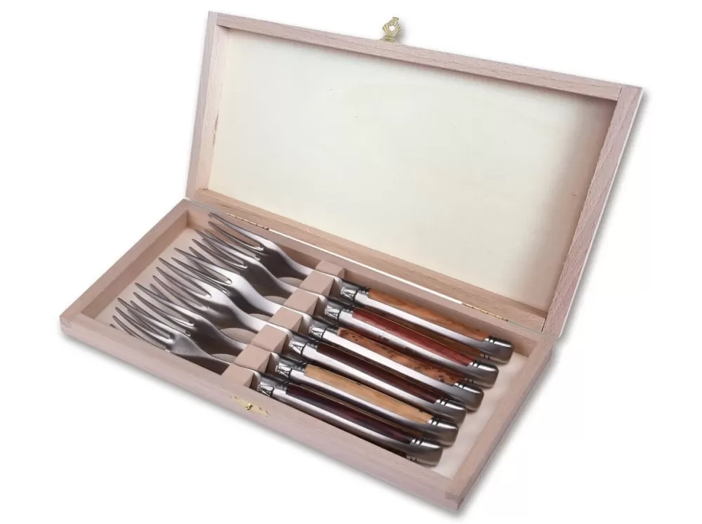 Goyon-Chazeau Laguiole Steak Fork Set Wood Variation> Steak Cutlery