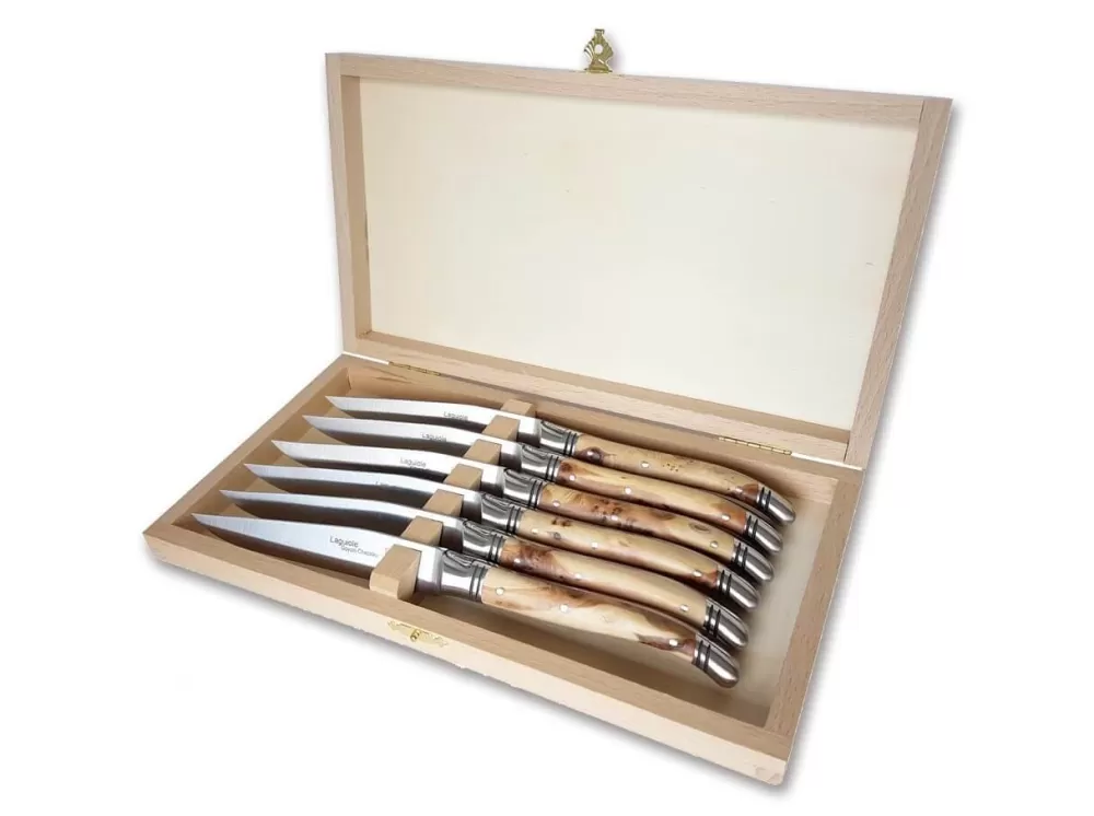 Goyon-Chazeau Laguiole Steak Knife Set Juniper> Steak Cutlery