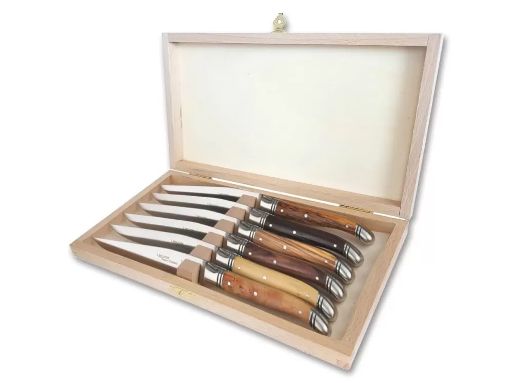 Goyon-Chazeau Laguiole Steak Knife Set Wood Variation> Steak Cutlery