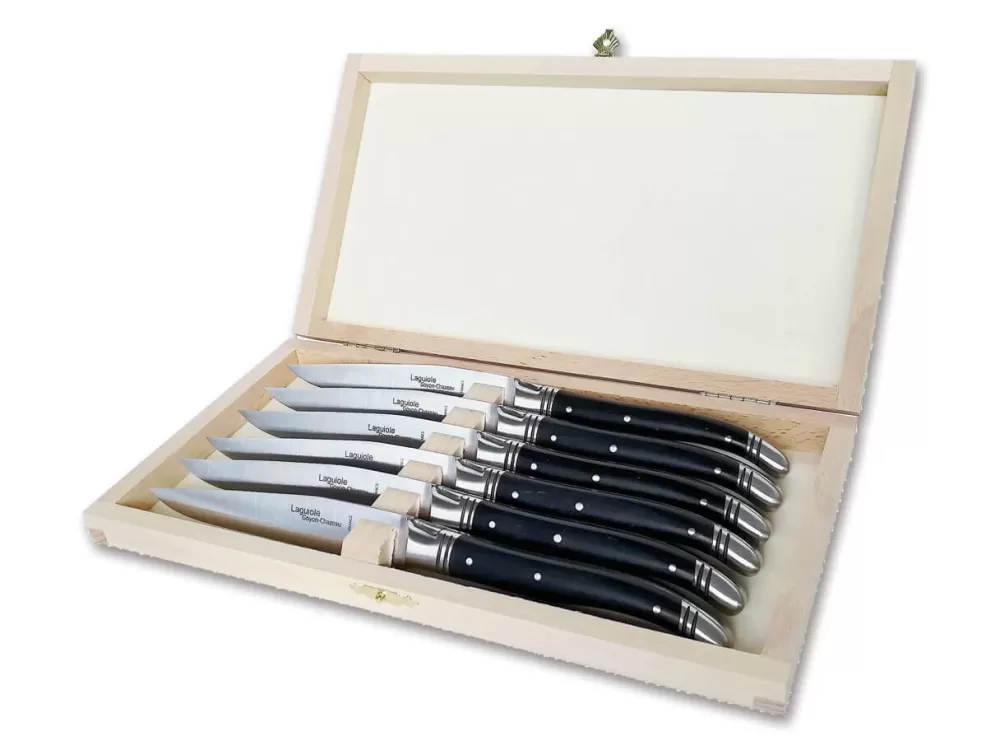 Goyon-Chazeau Laguiole Steakmesser Set Paperstone> Steak Cutlery