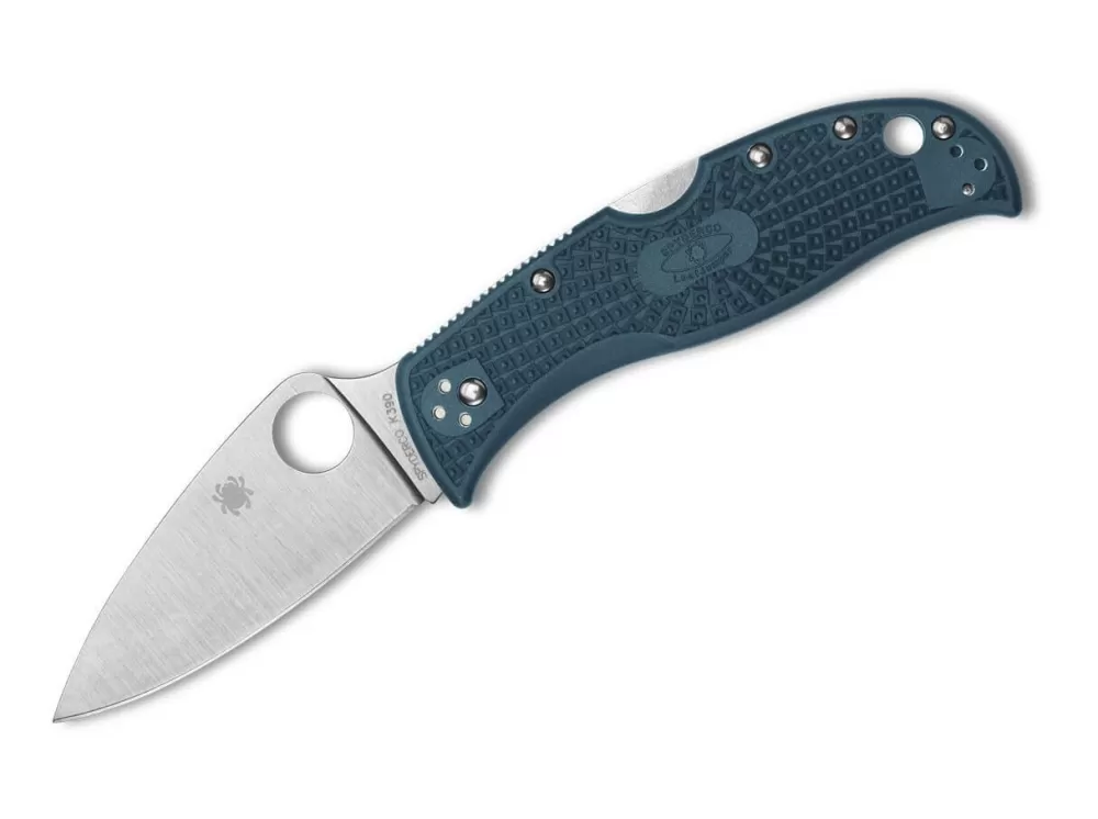 Shop Spyderco Leafjumper K390 Frn Blue Plainedge