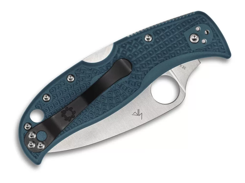 Shop Spyderco Leafjumper K390 Frn Blue Plainedge