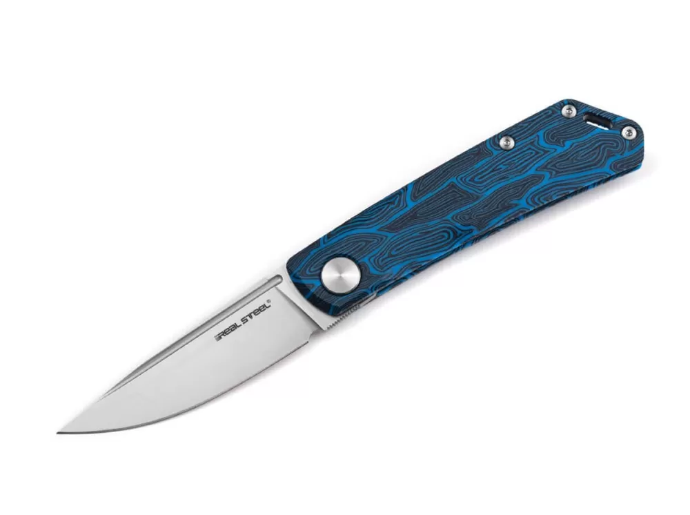 Best Sale Real Steel Luna Damascus G10 Sky Blue Boker Exclusive