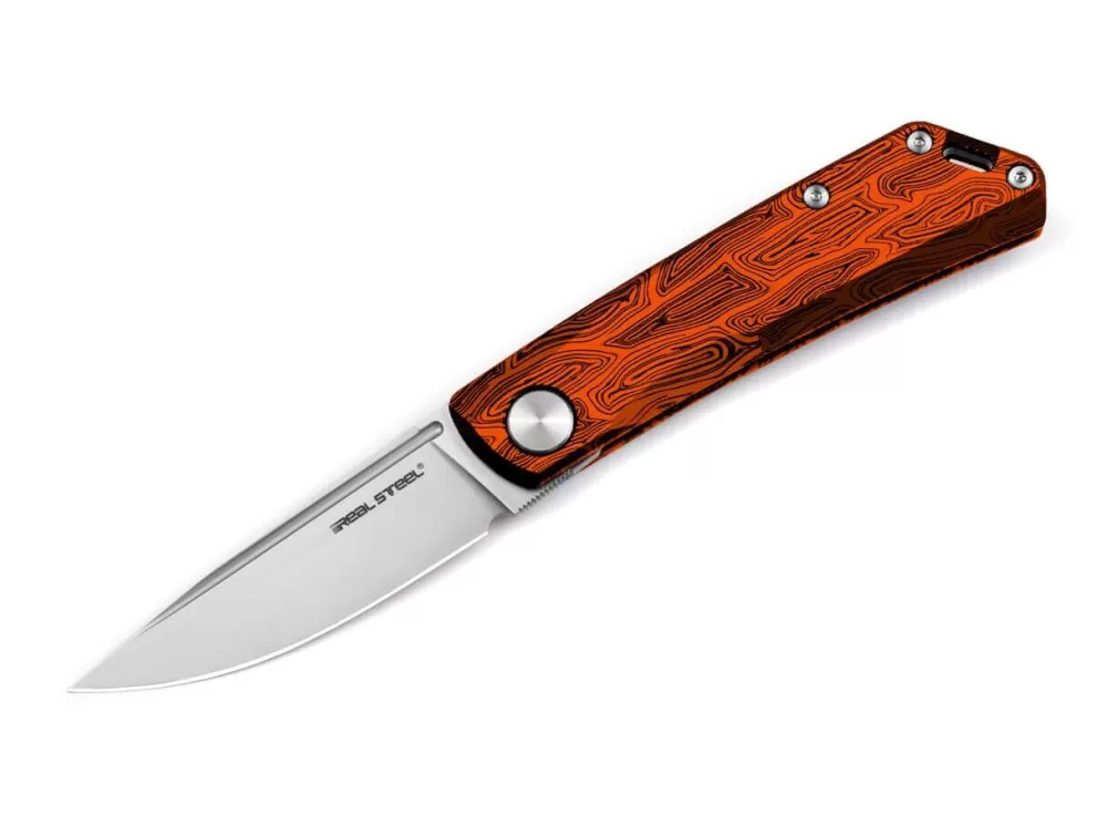 Sale Real Steel Luna Damascus G10 Sky Orange Boker Exclusive