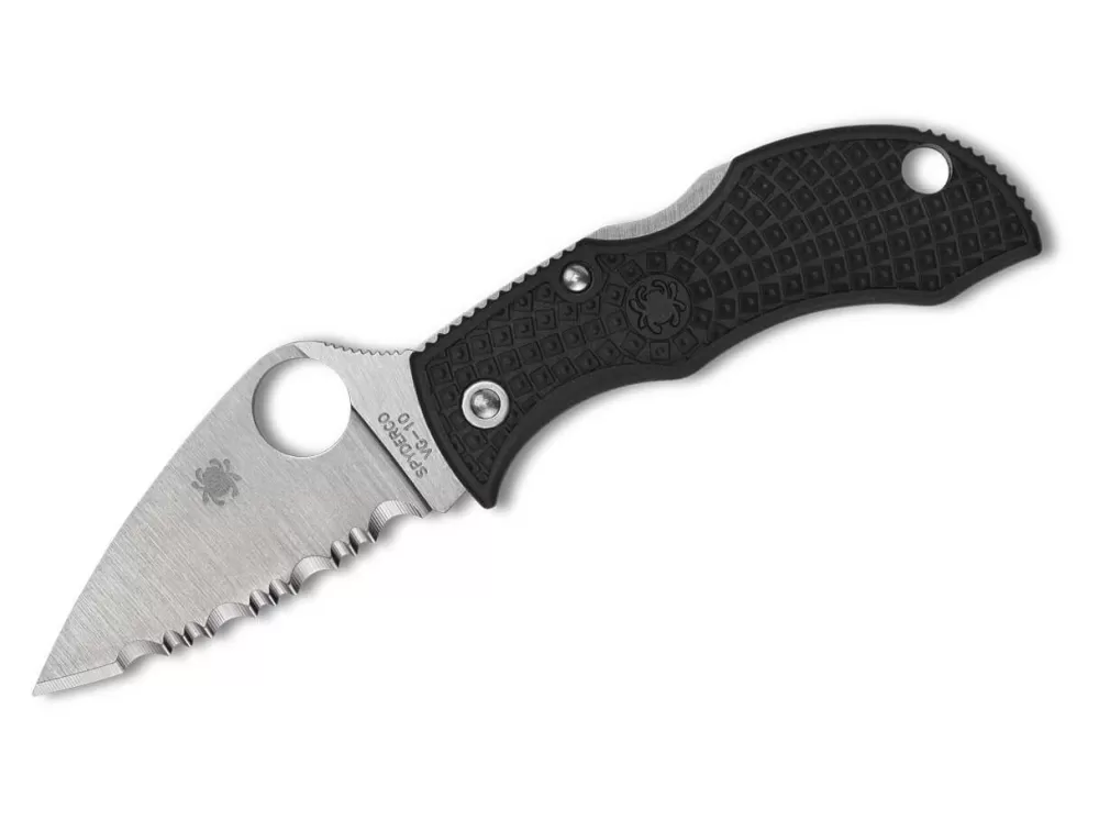 Shop Spyderco Manbug Leaf Frn Black Spyderedge