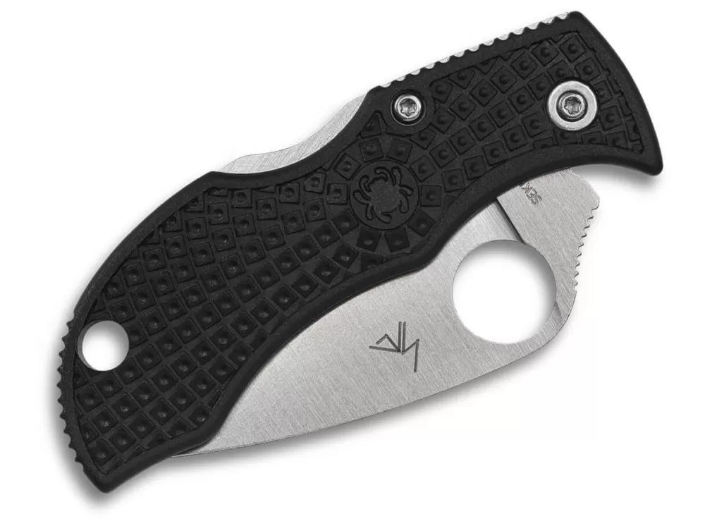 Shop Spyderco Manbug Leaf Frn Black Spyderedge