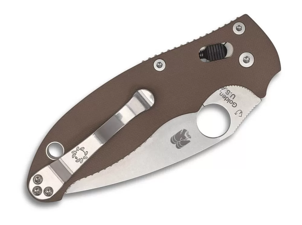 Shop Spyderco Manix 2 G10 Brown Cpm 15V Sprint Run Plainedge